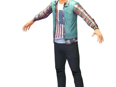 Cartoon Low Poly Style Avatar 014 Low-poly 3D model