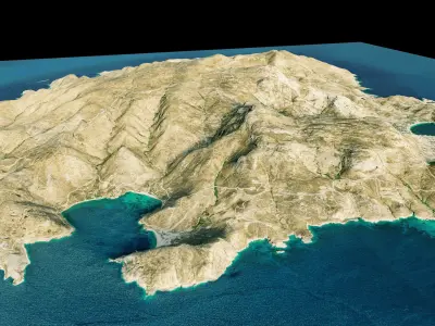 Serifos island full 3d model terrain 3D model