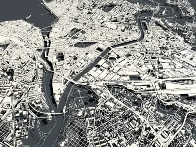 Cityscape Zeneva Switzerland 3D model