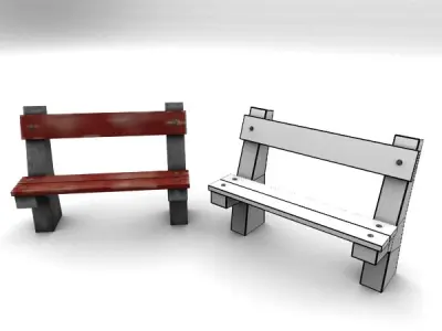Concrete bench 3D model