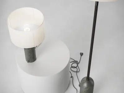 GUBI Gravity Table and Floor Lamp 3D model