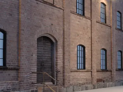 Facade old stone building 001 Kit Collection Low-poly 3D model