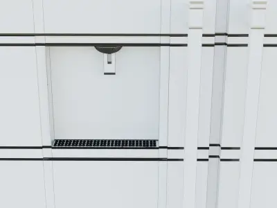 double door water tank refrigerator 3D model