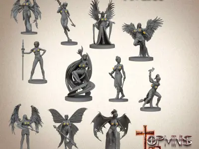 WARRIORS ANGELS DEMONS topless 3D print model