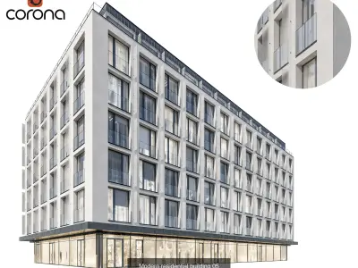 Vol 1 Modern Residential Buildings collection - 8 buildings 3D Model Pack