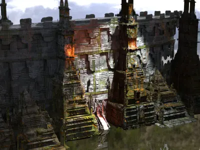 Forest Sci fi fi temple 1 3D model