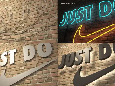 logo sign Nike Just do it 3d Low-poly 3D model