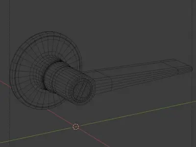 Realistic Door Lever Handle privacy door for Arch-viz ecommerce 3D model