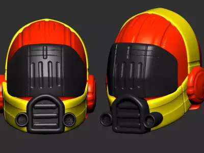 helmet high poly sculpt 3d printable ver 7 3D model 3D model 92