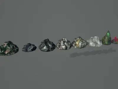Ores and Ingots 3 Low-poly 3D model