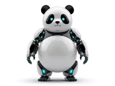 Sci-Fi Robot Companion Panda 3D Model Low-poly 3D model