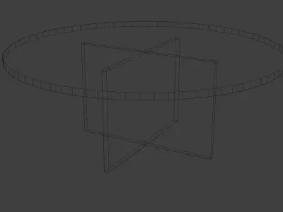 Round wooden table 3D model