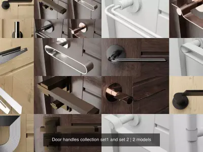 Door handles collection set1 and set 2 3D Model Pack