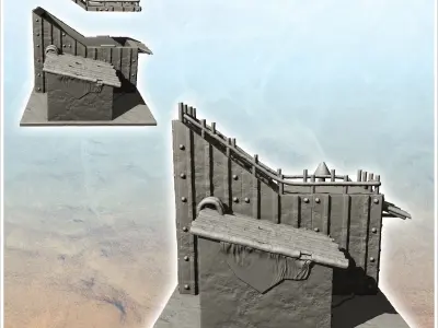 Futuristic sheet metal dwelling with armored door -3- 3D print model