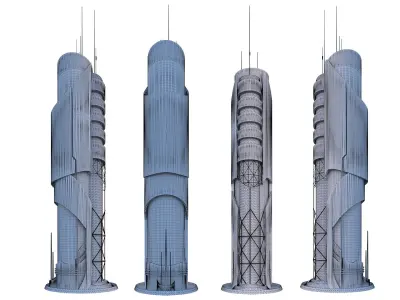 Scifi Building Futuristic Building 3D model 3D model