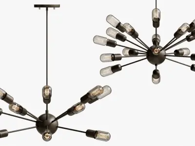 Hanging lamp loft industrial sputnik chandelier elliptical  3D model