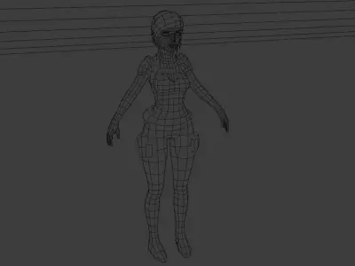 sci-fi female  Low-poly 3D model