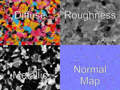 Colorful Humanoid Battle Robot Model Pack Low-poly 3D model