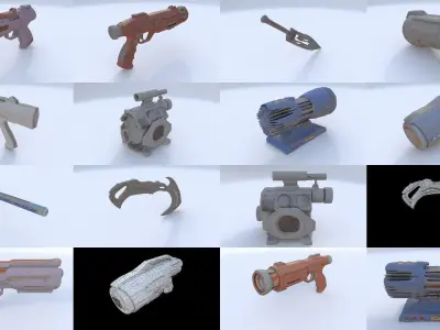 25 sci-fi weapon 3D Model Pack
