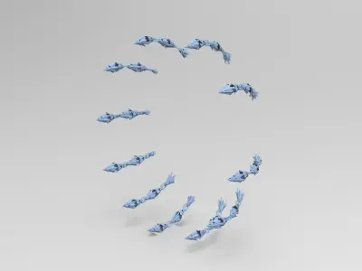 Sci fi squid gate particle accelerator rays Low-poly 3D model