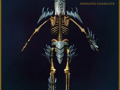 Skeleton Warlord Light Version Low-poly 3D model