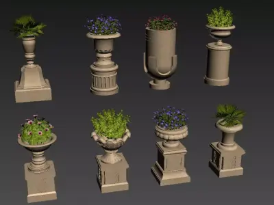 European-style flower pot 3D model