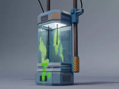 sci-fi capsule Low-poly 3D model