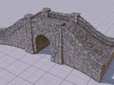Stone Bridge Low-poly 3D model shop
