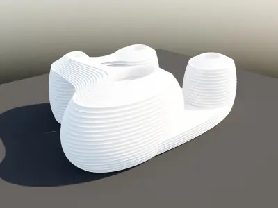 Galaxy Soho Building by Zaha Hadid Low-poly 3D model
