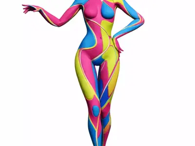 abstract robotic women design 3D model