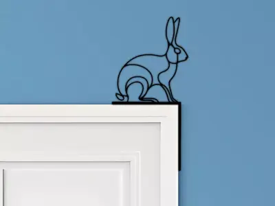 Rabbit Door Corner Decor 3D print model 3
