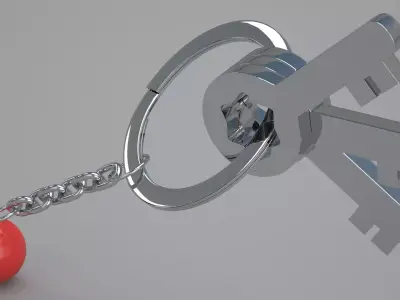 C Snooker Ball with Keychain 3D model