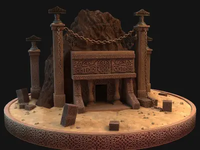 Cave entrance 3D model