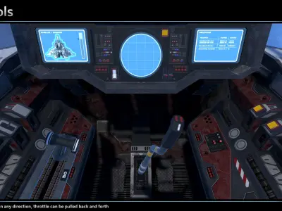 Spaceship Cockpit II Low-poly 3D model