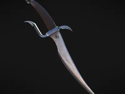 Dagger PBR GameReady sword Low-poly 3D model