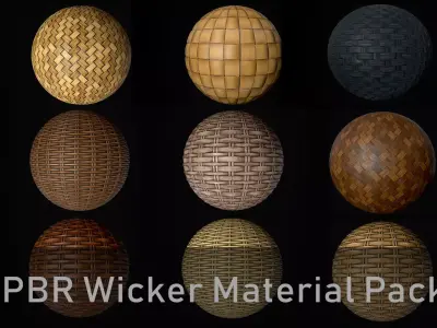 9 PBR Seamless Wicker Texture