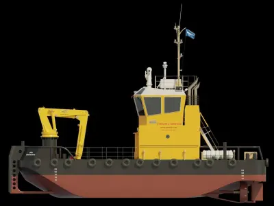 Workboats MultiCat 1908  Low-poly 3D model