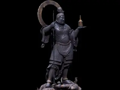 Bishamonten buddhist statue 3D model