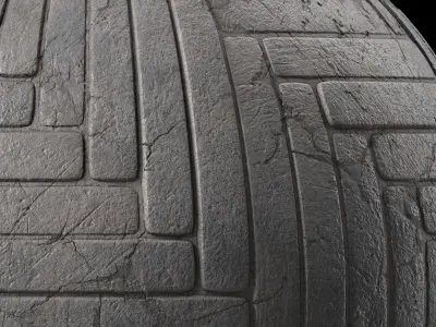 Pavement Materials 45- HerringBone Paving Sbsar Pbr Seamless Texture