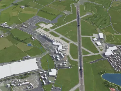 Leeds Airport Low-poly 3D model