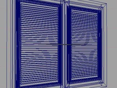 Window slatted shutters Low-poly 3D model