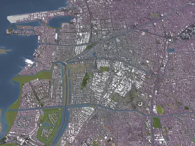 Jakarta Utara - 3D City Model Low-poly 3D model