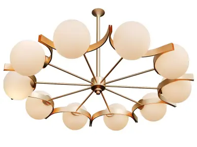 Stunning Murano Crystal Artichoke Chandelier 3D model