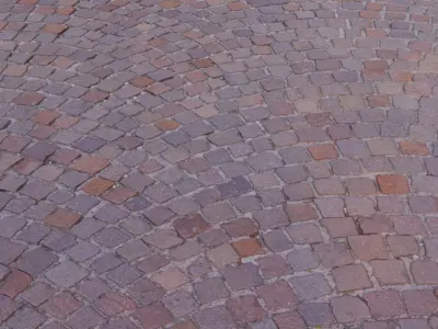 Cobblestones sidewalk high-poly 3D model