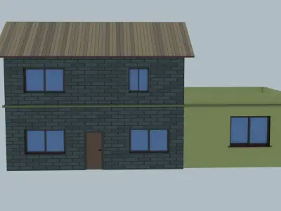 3d low poly house model Low-poly 3D model