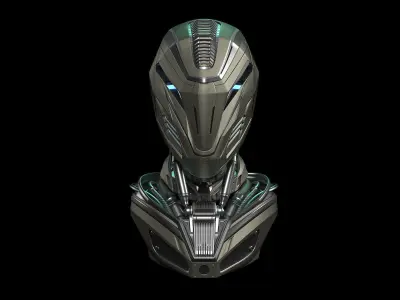 Robot Alien Mech Head 3D model