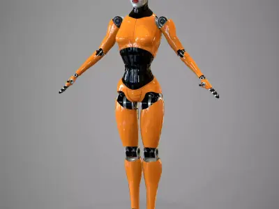 Robotic girl 3D model