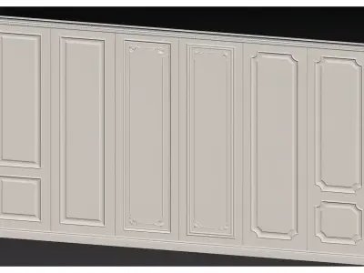French carved wainscoting 3D model