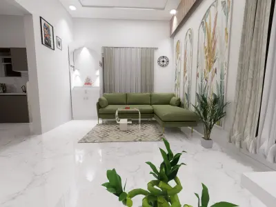 1bhk interior work 3D model