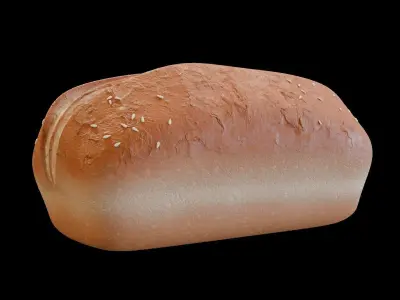 Soy products  Soy-based bread Low-poly 3D model